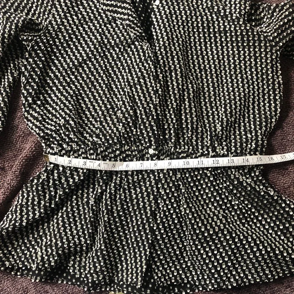 & Other Stories Black and White Pattern Blouse - Picture 8 of 11